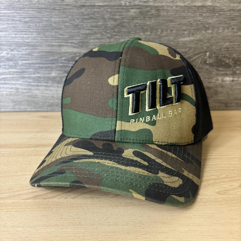Tilt Pinball Bar Hat Cap Snap Back Camouflage Mesh Trucker Embroidered MPLS Mens